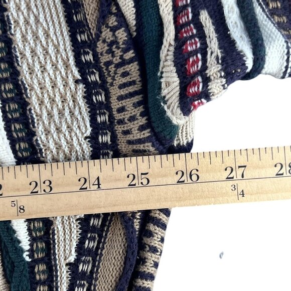 North Wales Mens Sweater L Coogi Cosby Style Multicolor 3D Cotton Hong Kong 90s - Picture 8 of 9
